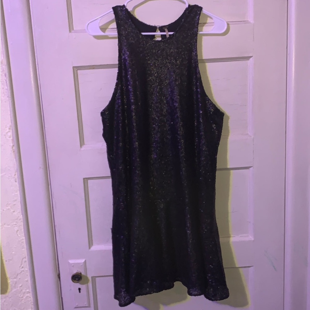 Free People Y2K Sequin Peplum Goth Evening Dress/Blouse